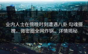 业内人士在傍晚时刻遭遇八卦 勾魂摄魄，微密圈全网炸锅，详情揭秘