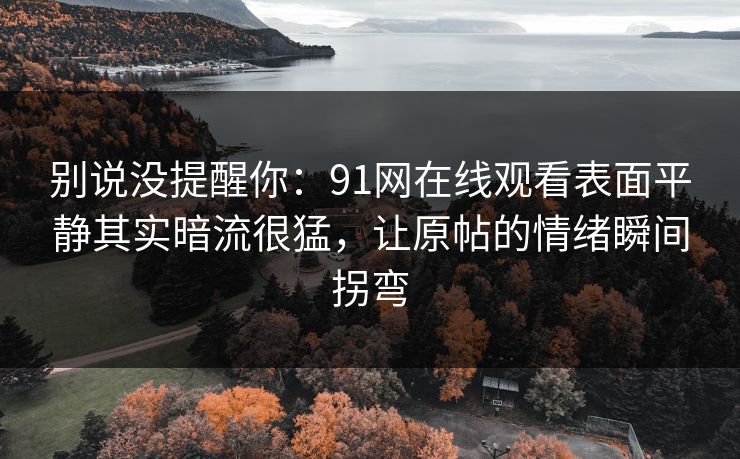 别说没提醒你：91网在线观看表面平静其实暗流很猛，让原帖的情绪瞬间拐弯