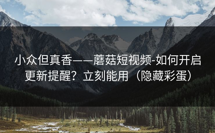 小众但真香——蘑菇短视频-如何开启更新提醒？立刻能用（隐藏彩蛋）