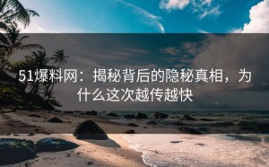 51爆料网：揭秘背后的隐秘真相，为什么这次越传越快
